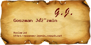 Goszman Jázmin névjegykártya